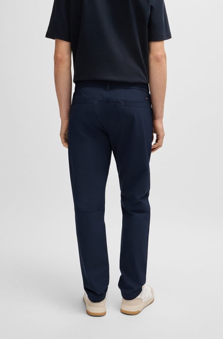 Men's Boss Tapered-Fit Chinos in Dark Blue - Image 6