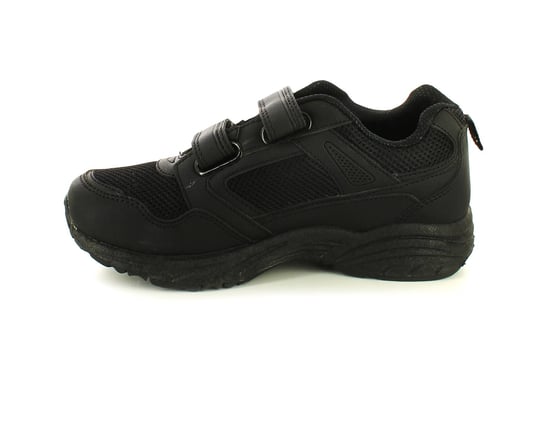 New Boys/Childrens Synthetic Leather Black School Trainers