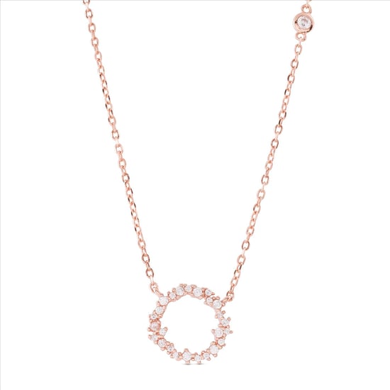 Luxenter thilak necklace in 925 sterling silver and shiny zirconia with 18K rose gold plating finish