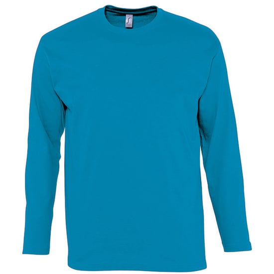 SOLS Herren Monarch Langarm T-Shirt (Aqua) - Image 1