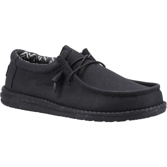 HEYDUDE Wally Canvas 100% Baumwolle Herren Schwarz Bootsschuhe - Image 1