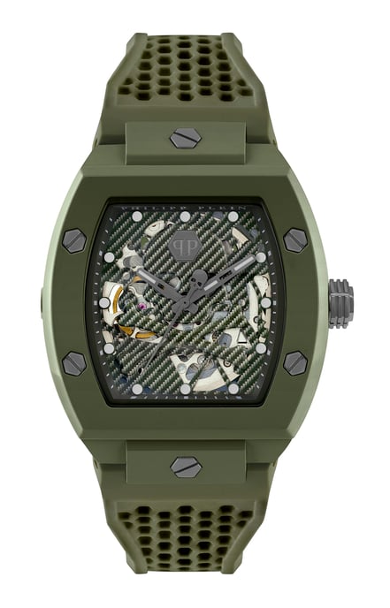Philipp Plein The Skeleton Ecoceramic Grün Herren Armbanduhr PWVBA0223 - Image 1