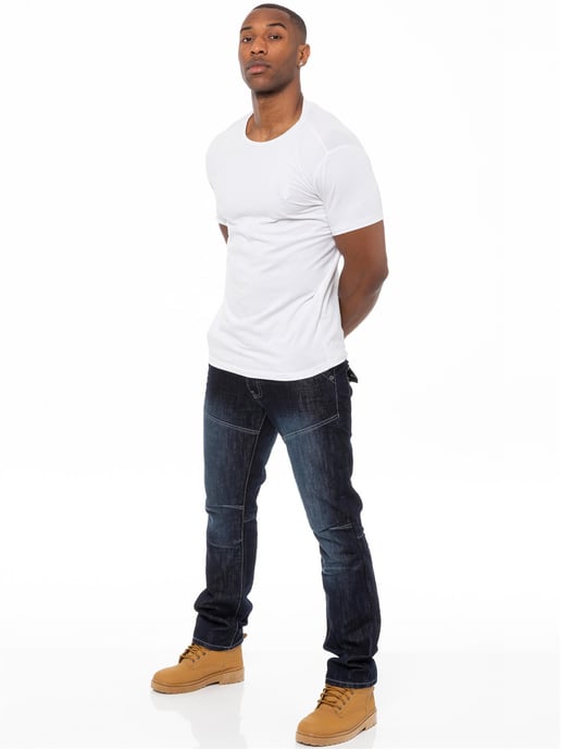 Enzo Herren Denim Jeans Straight Leg - Dunkelblau - Image 6