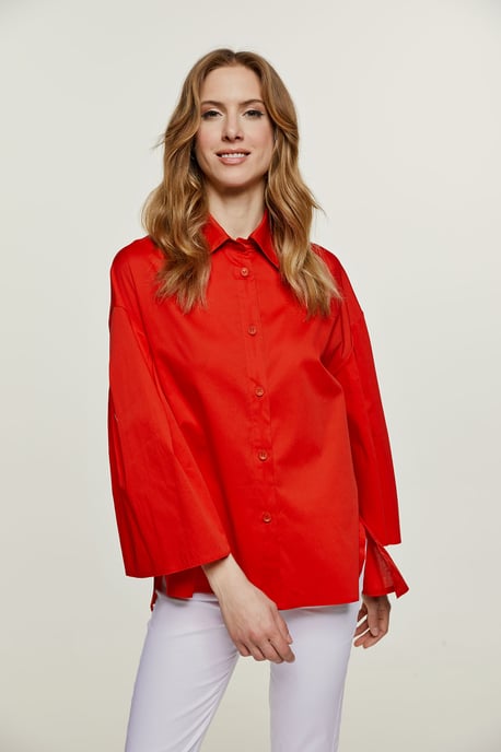Rote Bluse mit weiten Ärmeln - Image 6