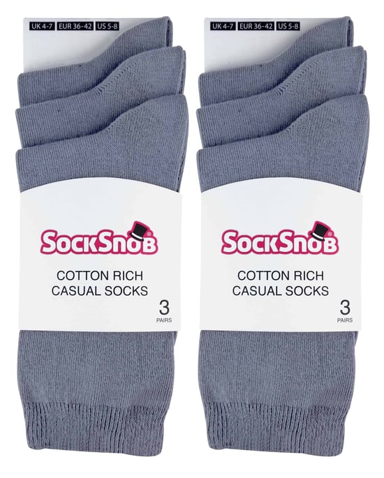 Sock Snob - 6 Paar Damen einfarbige Baumwollsocken - Image 2