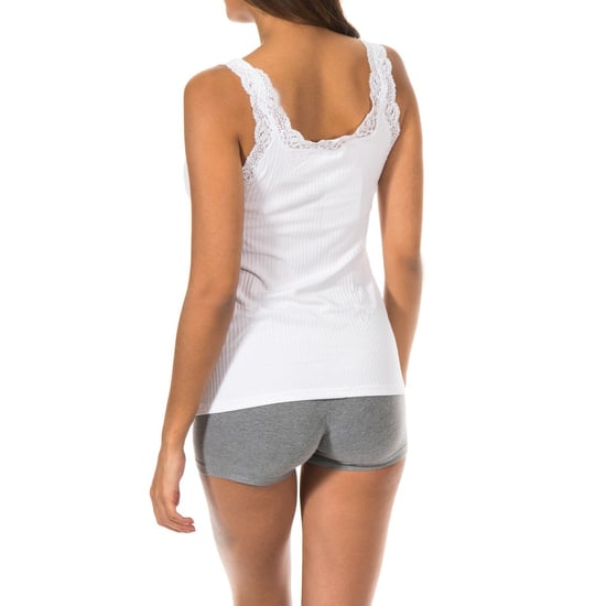 Damen Rundhalsausschnitt Spitze breiter Träger T-shirt 1072675 - Image 3