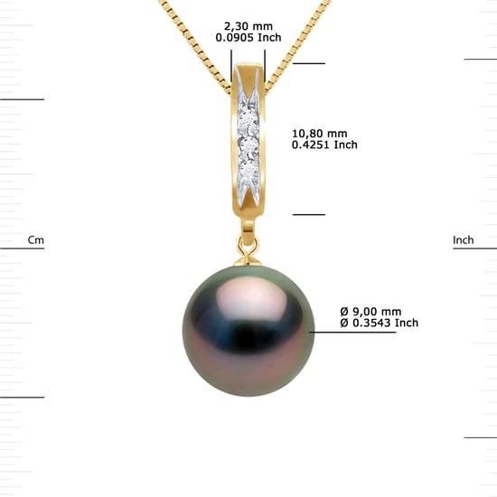 DIADEMA - Necklace - Diamonds - Tahitian Pearl - Yellow Gold