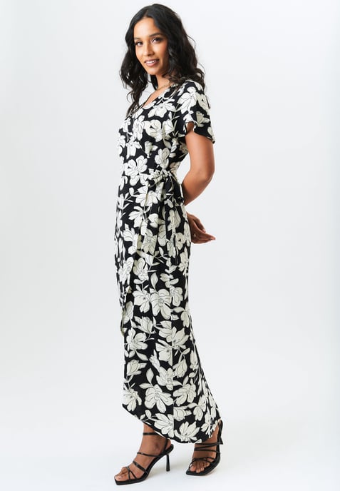 Blumenmuster Wickel-Midi-Kleid - Image 3