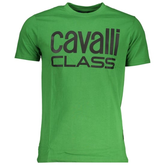 Cavalli Class Fetziges Schwarzes Logo Grünes T-Shirt - Image 1