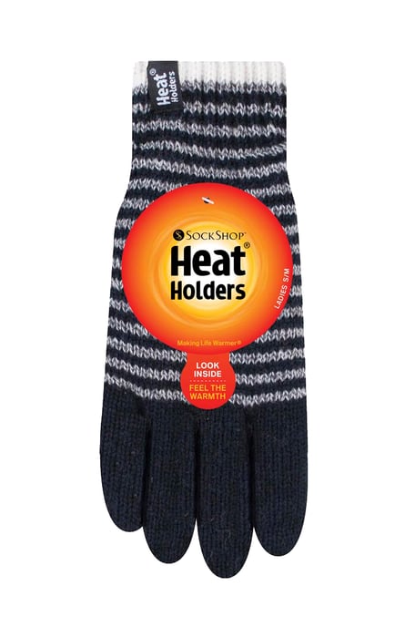 Heat Holders - Gestreifte, mit Fleece gefütterte Thermohandschuhe für Damen - Image 2