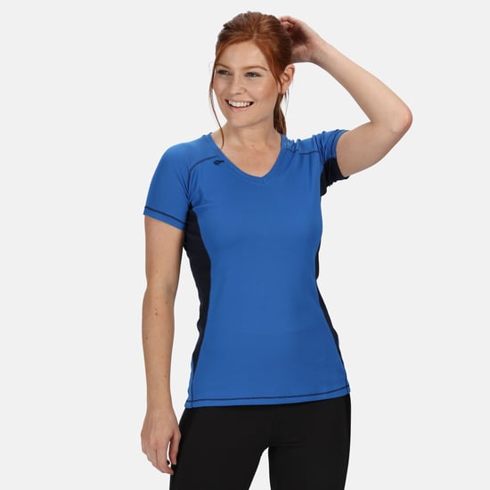 Regatta Activewear Damen Beijing Kurzarm T-Shirt (Oxford Blau/Marineblau) - Image 3