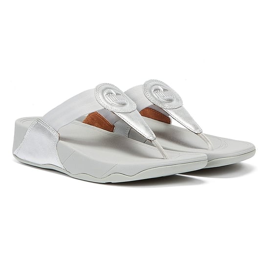 Fitflop Walkstar Toe Post Damen Silber Sandalen - Image 1