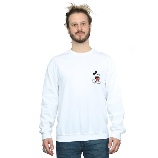 Disney Herren Mickey Mouse Kickin Retro Chest Sweatshirt (Weiß) - Image 2