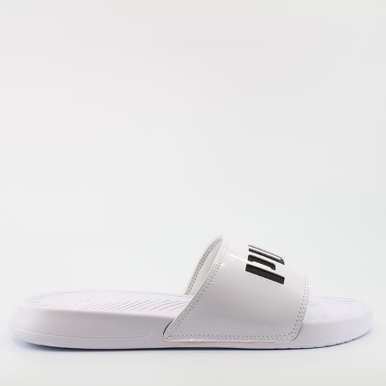 Puma Popcat Patent Womens White Sliders