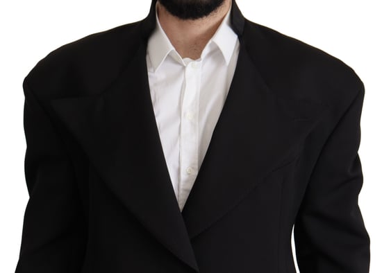Dolce & Gabbana Schwarze Wolle Einreiher Herren Blazer - Image 3