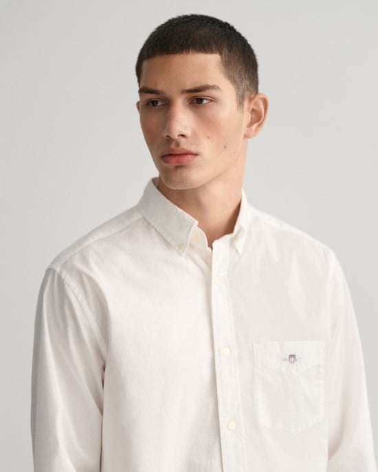GANT Mens Regular Fit Long Sleeve Poplin Shirt - Image 3
