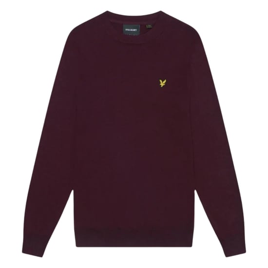Lyle & Scott Rundhalspullover in sattem Burgunderrot - Image 1