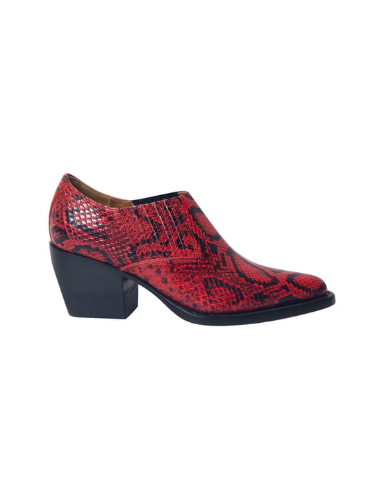 Chloé Rylee Schlangenleder-Ankle Boots aus rotem Leder - Image 1