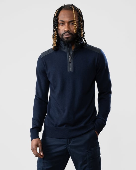 Belstaff Kilmington Mens Merino Wool Quarter Zip Jumper - Image 1