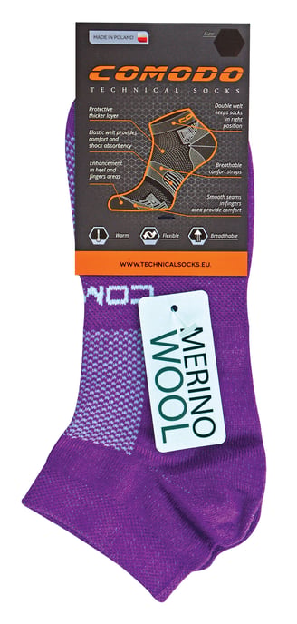 Comodo - Unisex Merino Wool Running Socken | Leichte Sport Socken - Fuchsia - Image 2