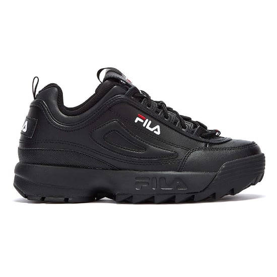 Mens Womens Fila Disruptor II Premium-Trainer - (Schwarz / Weiß / Fila Rot) - Image 5