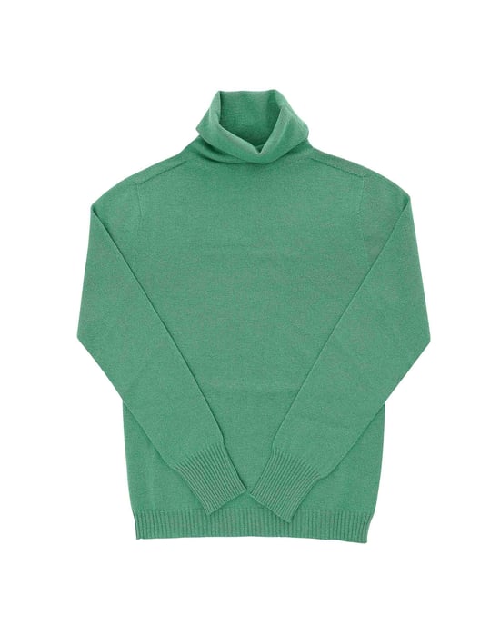 Crown Of Edinburgh Cashmere Womens Turtleneck Sweater Coe 0023 Green