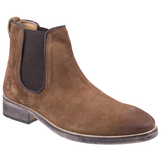 Cotswold Mens Corsham Stadt Leder ziehen auf Casual Chelsea Ankle Boots (Camel) - Image 1
