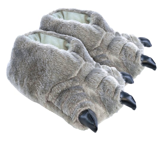 Kinder Neuheit 3D Monster Füße Plsh Pantoffeln | Geschenk für Kinder - Grau - Image 1
