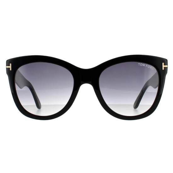 Tom Ford Cat Eye Womens Glänzend Schwarz Rauch Verlauf - Image 1