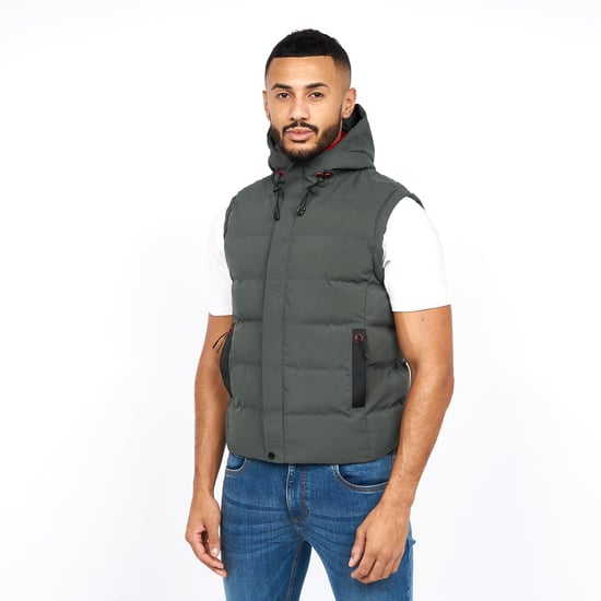 Crosshatch - "Kampleys" Weste für Herren (Tiefes Olivgrün) - Image 1