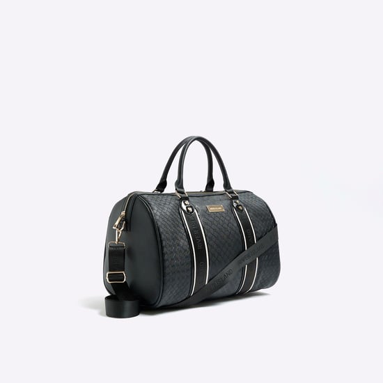 River Island Womens Travel Bag Black Embossed Ri Monogram