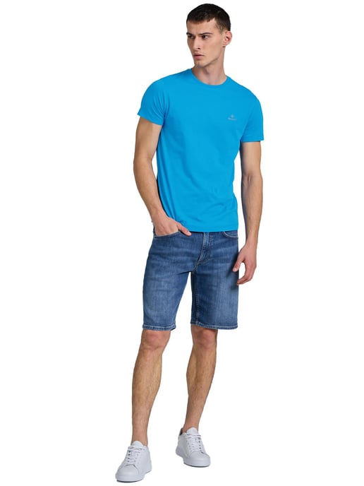 Gant | Herren T-Shirt mit Rundhalsausschnitt Kontrast Logo - Blau - Image 3