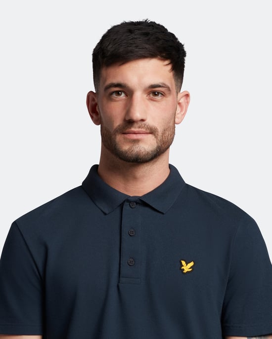 Lyle & Scott Sport Poloshirt mit kurzen Ärmeln in Marineblau - Image 4