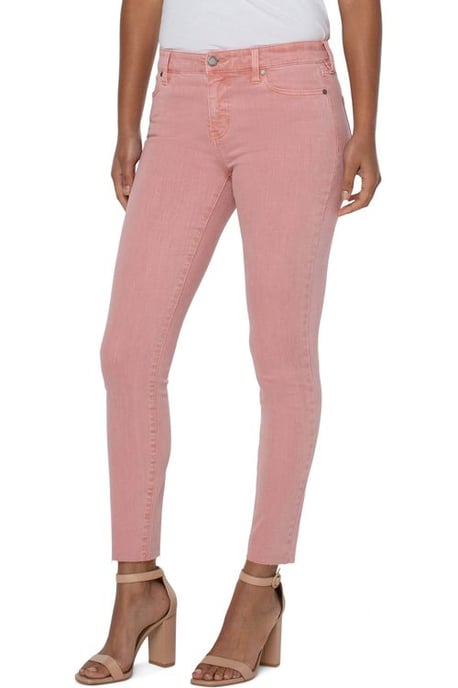Abby Ankle Skinny Cut Hem Rose Blush Jeans