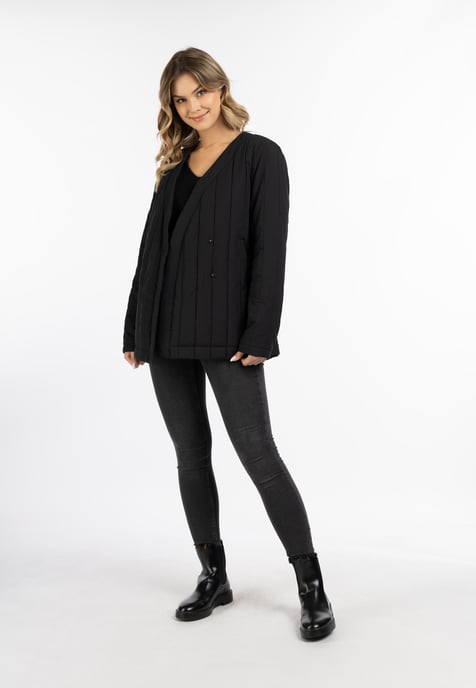 Dreimaster Baumwolljacke mit leichter Wattierung Damen Schwarz - Image 1