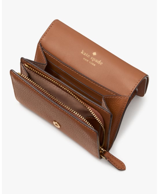 Kayla Pebbled Leather Small L-Zip Wallet - Image 2