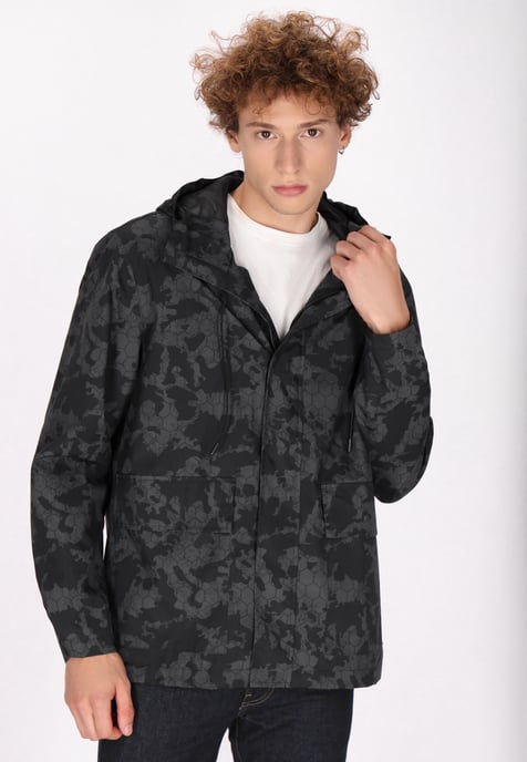 Schmuddelwedda Anorak Herren Dunkelgrau Schwarz Camouflage - Image 3