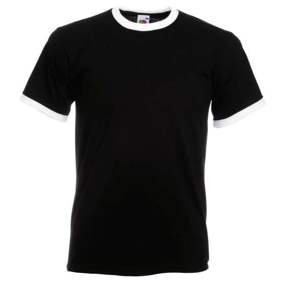 Fruit Of The Loom Herren Ringer T-Shirt (Schwarz/Weiß) - Image 1