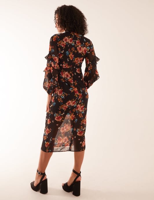 Midi Dress With Sleeve Details - Image 4