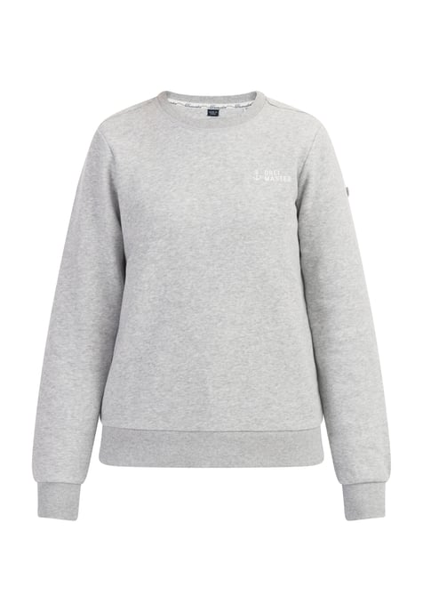 Dreimaster Sweatshirt Damen Hellgrau Melange - Image 1