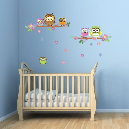 Owl flower Tree Self Adhesive DIY Wall Sticker, Kids bedroom