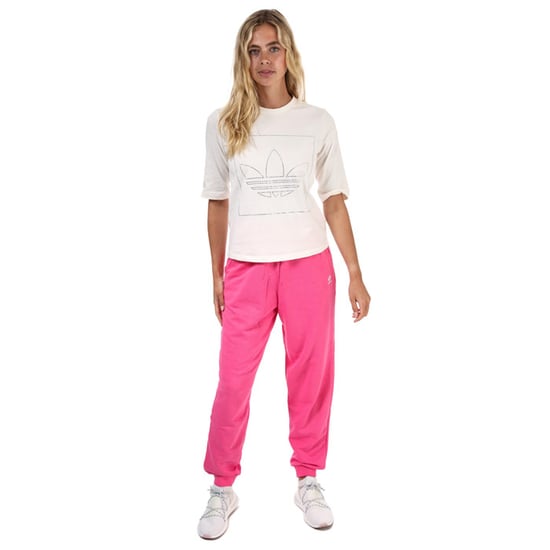 Women's adidas Originals Trefoil Essentials Cuffed Joggers in Pink