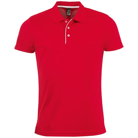 SOLS Mens Performer Kurzarm-Pique-Poloshirt (Rot) - Image 1