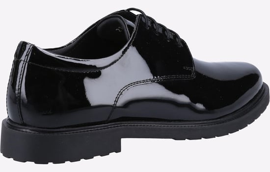 Hush Puppies Verity Slip On Leder Damen Lack Schwarze Brogues Schuhe - Image 3