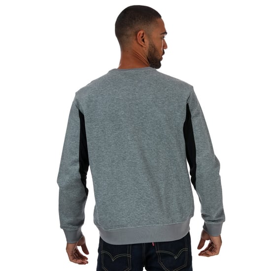 Men's Armani Exchange Placed Print Colourblock Sweatshirt in Grey