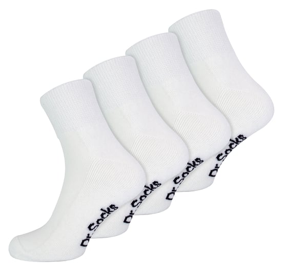 Herren Bamboo Diabetiker Knöchelsocken | Dr.Socks | Extra Wide Trainer Socken in Schwarz & Weiß - Weiß - Image 1