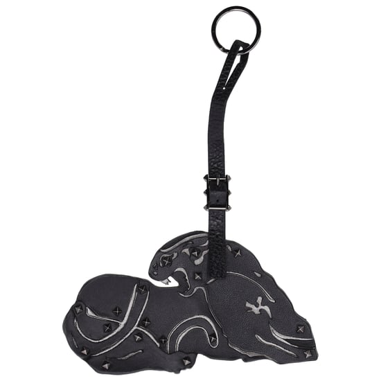 Valentino Panther Bag Charm aus schwarzem Leder - Image 1