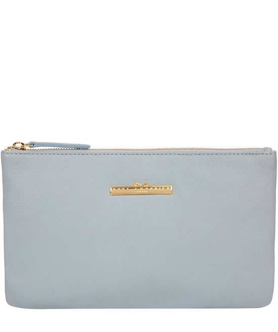 'Arlesey' Cashmere Blue Leather Clutch Bag