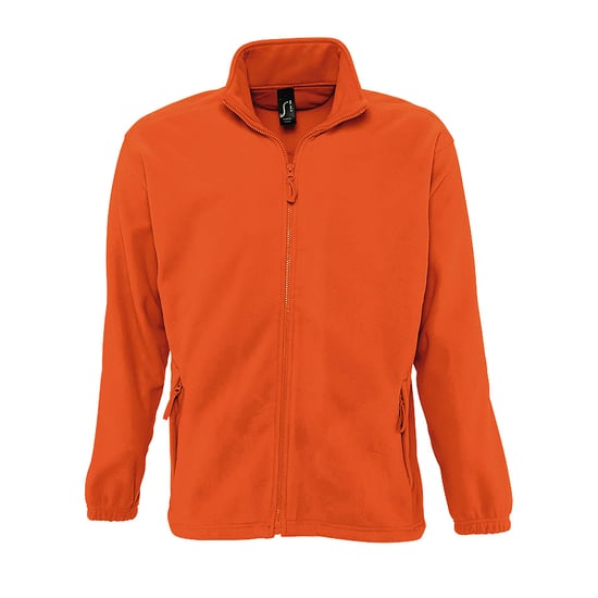 SOLS Mens North Full Zip Outdoor Fleece Jacke (Neon Orange) - Image 1