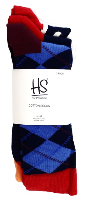HS von Happy Socks - Herren 3er-Pack Klassische Argyle-Anz socks - Argyle (Rot) - Image 2